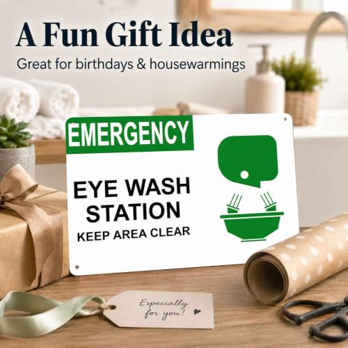 Emergency Eye Wash Station Metal Sign 8 x 12 Inch