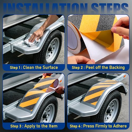 Anti Slip Tape, 6in x 16FT Non Skid Traction Tape, Black & Yellow