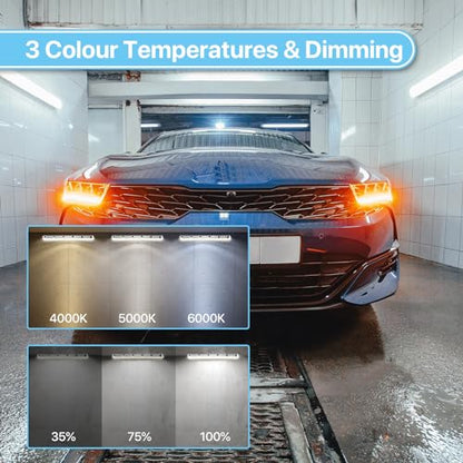 HYPERLITE 65W 4FT LED Vapor Light, 45W/55W/65W Vapor Proof Tight Light Fixture, 8450lm 4000K/5000K/6000K Selectable, AC120-277V Waterproof LED Outdoor Shop Light for Car Wash,Garage,Warehouse,ETL - size: 4FT | 1 PACK
