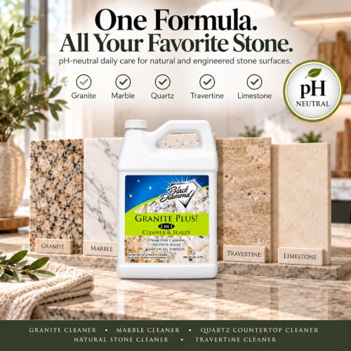 Granite Plus 2-in-1 Cleaner & Sealer for Granite & Quartz Counter, 1 Gallon - size: 128 Fl Oz (Pack of 1)