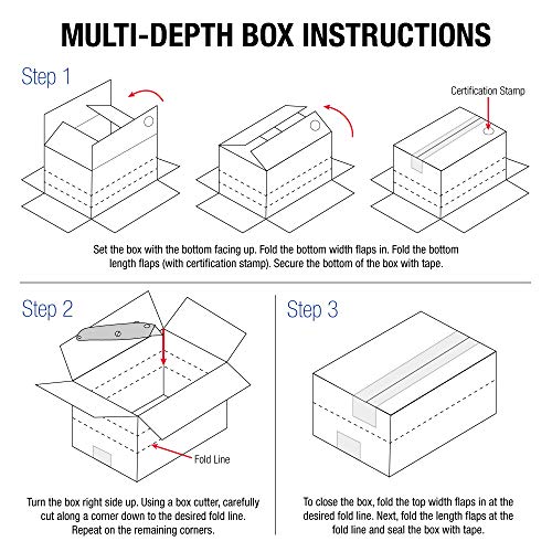 Tape Logic TLMD14146 Multi-Depth Corrugated Boxes, 14" x 14" x 6", Kraft (Pack of 25) - size: 14 x 14 x 6"