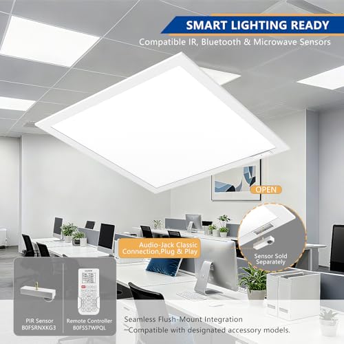 2x2 LED Drop Ceiling Light Panel,6000LM Sensor-Ready,ETL 4 Pack - size: 2x2-4Pack