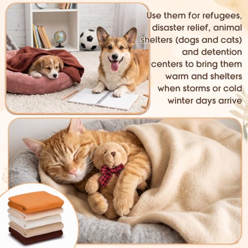 Macarrie 50 Pcs Fleece Blankets Bulk,50 x 60 in Soft Throw Blankets in Bulk - color: Beige Series