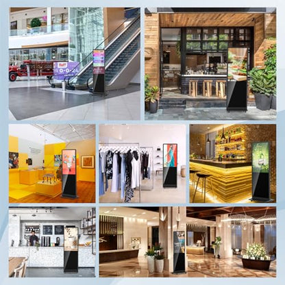 4K LCD Touchscreen Digital Signage Display, Indoor Floor Standing Advertising Kiosk, Commercial Digital Signage Player, HDMI WiFi Bluetooth Input Auto AD Player (43 NonTOUCH) - size: 43 NonTOUCH