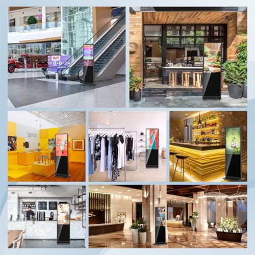 4K LCD Touchscreen Digital Signage Display, Indoor Floor Standing Advertising Kiosk, Commercial Digital Signage Player, HDMI WiFi Bluetooth Input Auto AD Player (49" NonTOUCH) - size: 49" NonTOUCH