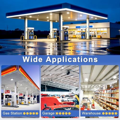 55W LED Parking Garage Canopy Light, 30W/40W/55W Selectable, 3CCT Dimmable - size: 4-Pack