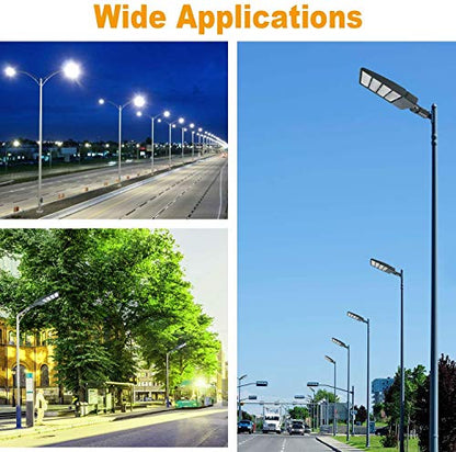 LED Parking Lot Lights 300W Shoebox Street Pole Lighting Fixture 4000K - color: 300W + (100-277V 4000K), size: Yoke Mount Bracket