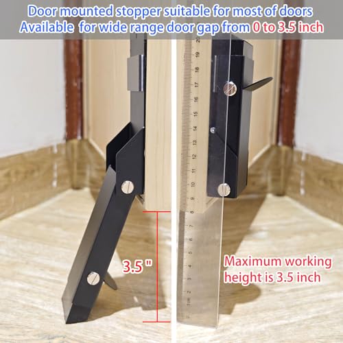 Door Stoppers Adhesive, Kick Down Door Stop Holder Keep Door Open, Door Stops for Bottom of Door, One Touch Rubber Doorstop, Self-Adhesive or Screw Easy Install, Upgraded Anti-Slip Rubber