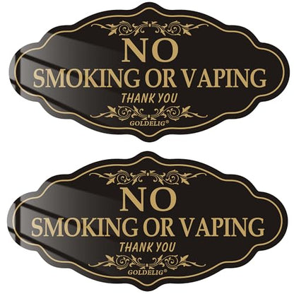 No Smoking Sign, 2 Pack, 7.9in×4in Acrylic
