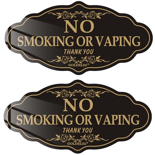 No Smoking Sign, 2 Pack, 7.9in×4in Acrylic