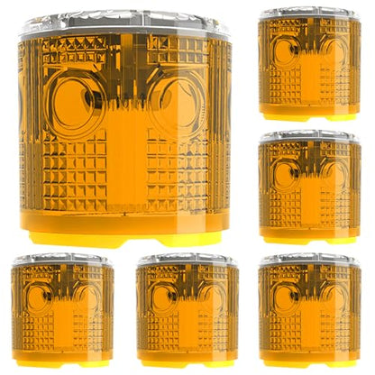 Solar Strobe Warning Lights, 6-Pack Magnetic Base, Auto Night Flashing - color: Yellow-6PCS