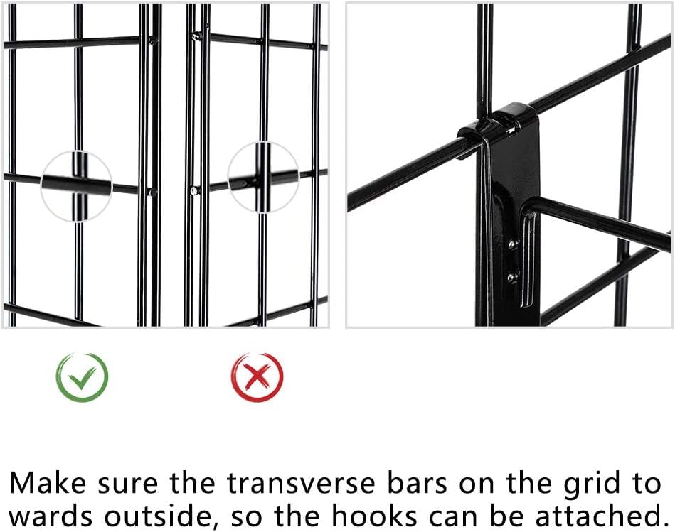 Heavy Duty Triangle Gridwall Display Rack with Casters, 6’ x 2’ Metal Wire Grid Panel Tower for Retail Store Fixtures, Trade Shows, Garage & Home Organization