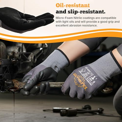 TitanFlex Work Gloves, MicroFoam Nitrile Coated, Seamless Knit Nylon - color: 3 Pairs, size: Medium