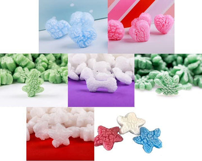 Bubblefast! Brand FunPak Plant Based Biodegradable Packing Peanuts, 1.5 cu ft Bag, Compostable (White Stars) - color: White Stars