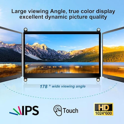 10.1 Inch Touchscreen for Raspberry Pi,1280 * 800,HDMI USB-C(Dark) - color: dark