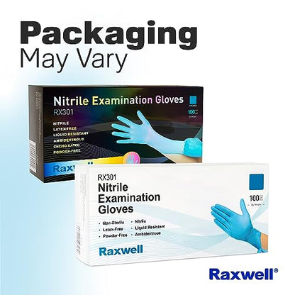 Raxwell Disposable Nitrile Exam Gloves, Latex Free, Large, Blue, 1000 Pack - size: Large, style: 1000 Count