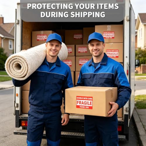 3"×5" Fragile Stickers,500 Labels Per Roll, 8 Rolls - size: 3" x 5" - 8 Rolls