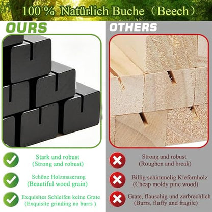 Black Wooden Place Card Holders 30Pcs, A6 Wood Menu Photo Holders - size: 30 Pcs-Black- Slots 2mm