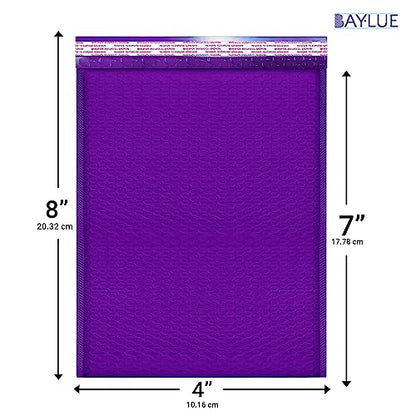 Purple Bubble Mailers 4x8, Self Seal Poly Padded Envelopes #000, 500 Pack - color: Purple, size: 4"x8" / 500 Pack