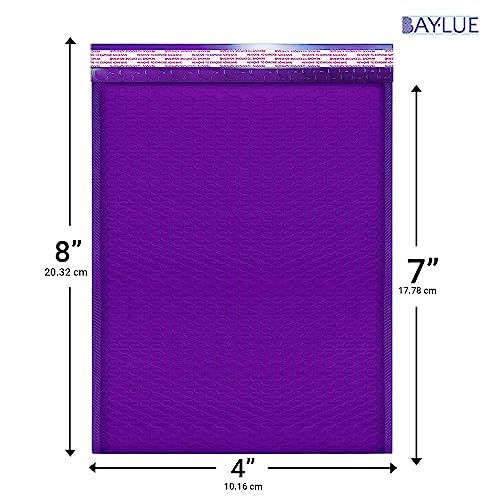 Purple Bubble Mailers 4x8, Self Seal Poly Padded Envelopes #000, 500 Pack - color: Purple, size: 4"x8" / 500 Pack