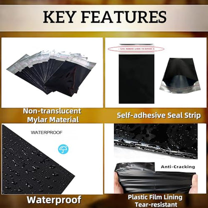 PABCK 100 Pcs Black Metallic Envelopes Cards Packaging 3.54x5.12+1.18 inch - size: 3.54x5.12+1.18 inch
