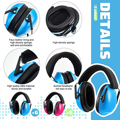 Amylove 12 Pcs Kids Noise Cancelling Headphones Ear Muffs Fresh Style (Pack of 2) - size: Universal Fit (kids & Adults) (Pack of 2), style: Fresh Style