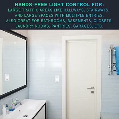 2 Pack 3-Way Motion Sensor Light Switch, White