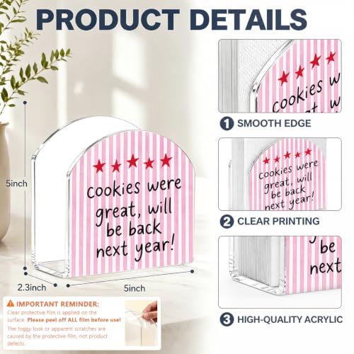Cookie Review Print Acrylic Napkin Holder for Bakery Kitchen Counter Decor - color: Cookies