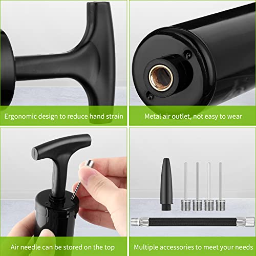 Reginary 10 Pack 8 Inch Ball Pump Kit Manual Air Pump - color: Black, style: Classic Style
