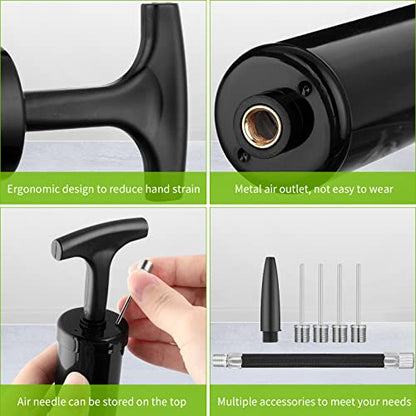 Reginary 10 Pack 8 Inch Ball Pump Kit Manual Air Pump - color: Black, style: Classic Style