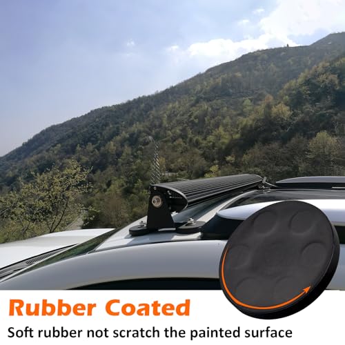 MUTUACTOR Neodymium Rubber Coated Magnets,2PCS Anti-Scratch Rubber Rare Earth Magnet with M8 Male Thread,Strong Mounting Magnets for Off-Road Vehicle Lighting LED Signal Lights - size: 60 lbs M8 Male 2pcs with rubber coating