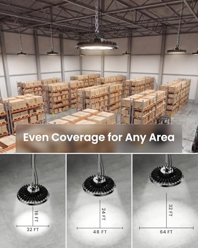 Sunco 10 Pack UFO LED High Bay Light, 150W, 5000K, 21000LM, Dimmable
