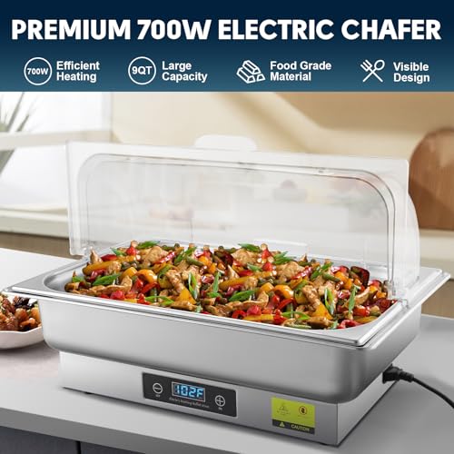9QT Electric Chafing Dish Buffet Server with Temperature Control - size: 604-Full Pan