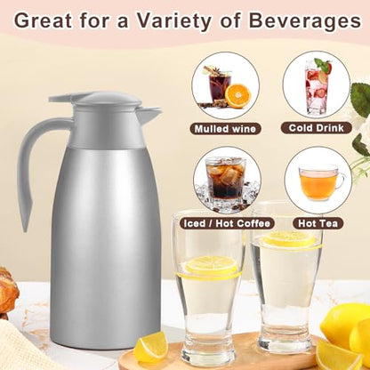 Norme 2 Pcs Thermal Coffee Carafe Creamer, Gray, 68 oz - color: Gray, size: 68 oz