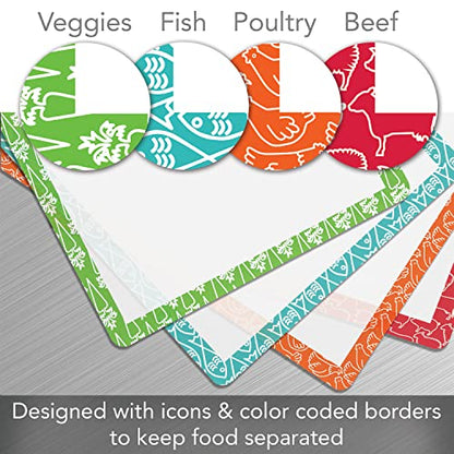 Cut N' Funnel Patterned Border Cutting Board Mats 4 Pack
