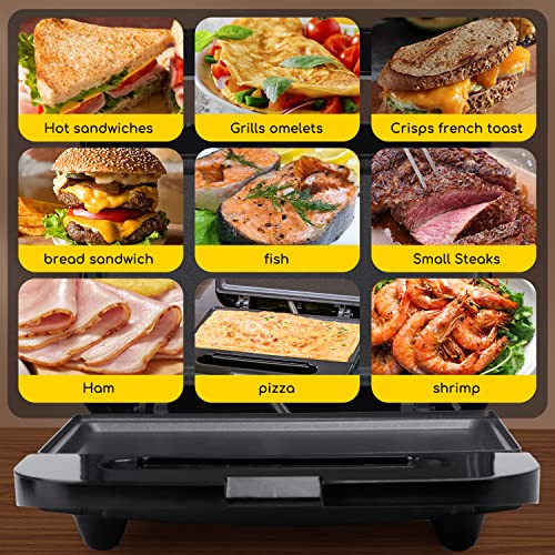 Aigostar Sandwich Maker, Non-Stick Panini Press Sandwich Maker