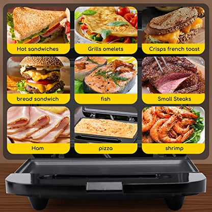 Aigostar Sandwich Maker, Non-Stick Panini Press Sandwich Maker
