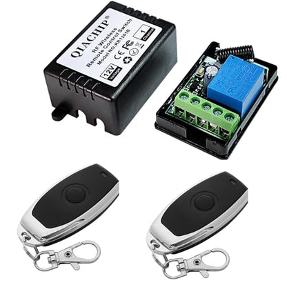 QIACHIP DC 12V 1CH 433Mhz RF Wireless Relay Remote Control Light Momentary Switch Transmitter with Receiver (1 Relay) - color: KR1201B_1