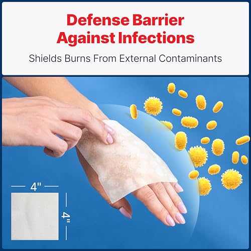 BurnFix® Burn Gel Dressing, 4 Pack, Sterile 4x4 Hydrogel Burn Pads - size: 1.4 Ounce (Pack of 4)