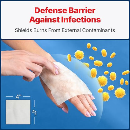 BurnFix® Burn Gel Dressing, 4 Pack, Sterile 4x4 Hydrogel Burn Pads - size: 1.4 Ounce (Pack of 4)