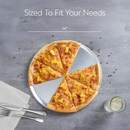 Restaurantware Met Lux 14 Inch Commercial Pizza Pan 1 Coupe Style Pizza Cooking Tray - Heavy-Duty 18-Gauge Aluminum Round Baking Tray Oven-Baking For Pizzas & More - size: 14"