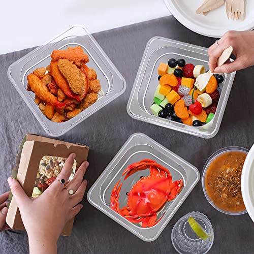 Yinder 12 Pcs 1/6 Size Clear Plastic Food Pans Stackable,6'' Deep - size: 6'' Deep