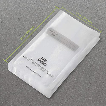 Wevac Vacuum Sealer Bags 11x16" 100 Gallon for Food Saver Vacuum Machine - size: 11"x16" 100 Count