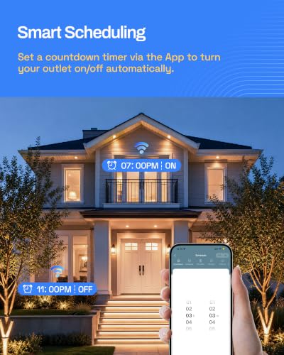 HBN Outdoor Smart WiFi Plug, Heavy Duty 1 Grounded Outlet Timer, 1 Pack - style: 1 Outlet-1PC
