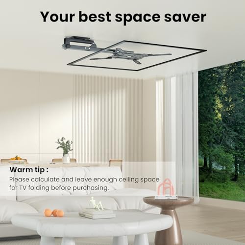 Ceiling TV Mount Flip Down for 23-55'' TV, Manual Drop Down TV Mount