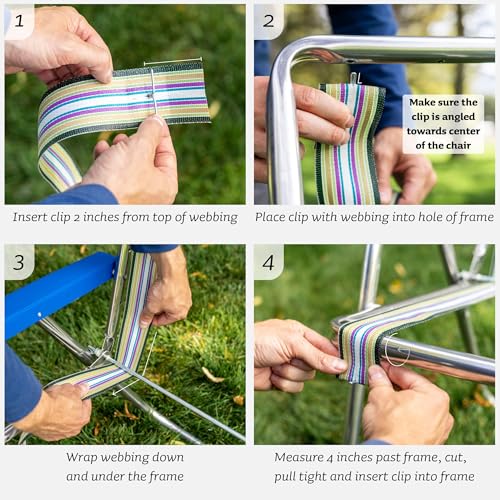 Lawn Chair USA Replacement Webbing Kit - UV-Resistant Straps for Chairs, Durable Polypropylene (3" x 50', Solid Gold)