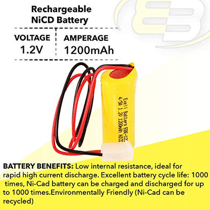 (3-Pack) Emergency/Exit Lighting Battery Fits and Replaces Lithonia ELB0300 ELB-0300 OSI OSA045 OSA-045 NIC0027 Bel-128 Bel128 Custom 128 Lithonia ELB1P201N1 ELB-1P201N1 White Molex