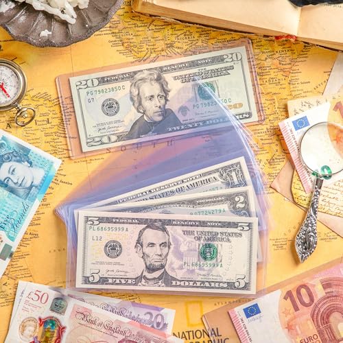 Uncle Paul 80PCS Banknotes Top-Insert Holders - Currency PVC - color: 80 Pieces