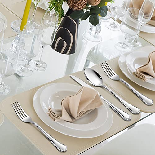 LIANYU 20-Piece Silverware Cutlery Set for 4, Stainless Steel Flatware - style: Scalloped Edge