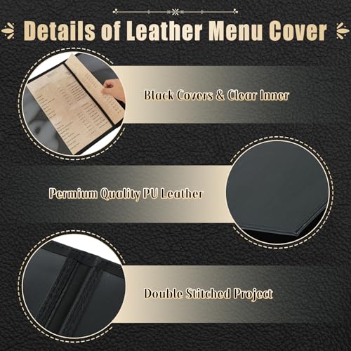 Restaurant Menu Cover Holders, Coffee (10, 2 View (8.5"x11")) - size: 2 View (8.5" x 11")